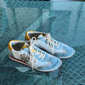 Tory Burch Blue and White Sneakers